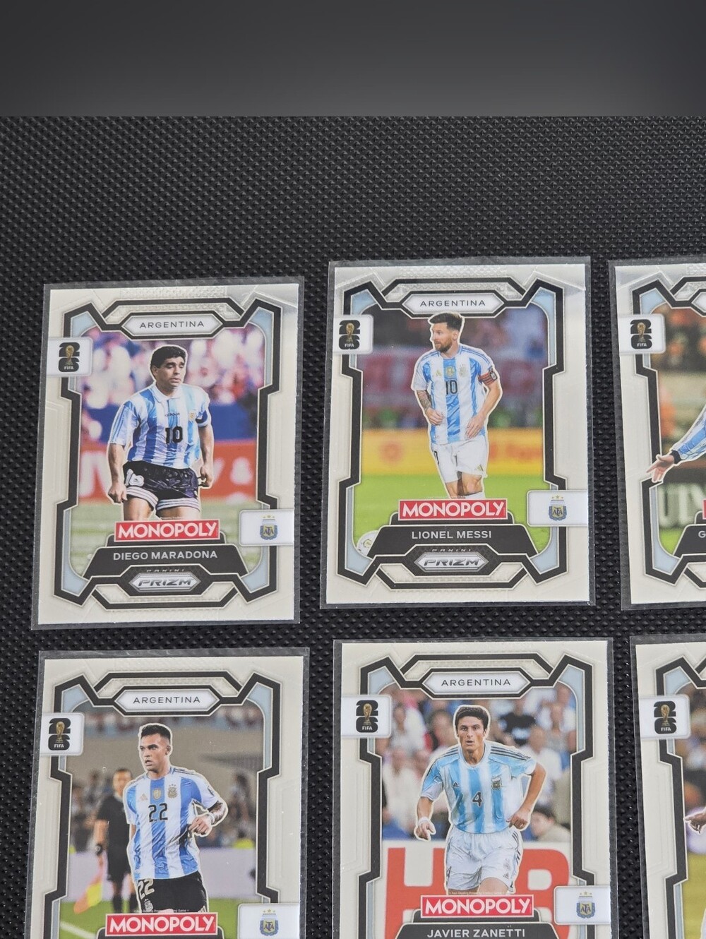 Lot of Monopoly Prizm 2026 Fifa Argentina Messi, Maradona, Batistuta No. 1,2,3,4
